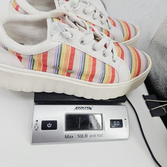 Roxy Sheilahh Slip on Rainbow Strip Platform Sneaker Shoe Women's 6.5 VSCO - Picture 9 of 9